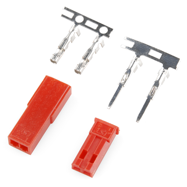 YOUKITTY 1000 Set JST 2 Pin Housing and Pin Connector Female /& Male Red Color